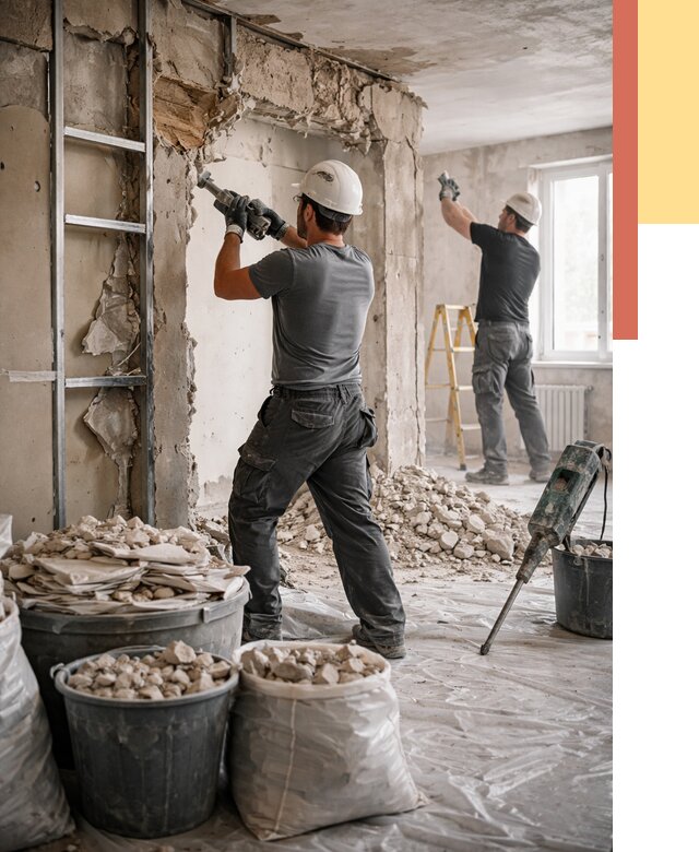 Демонтажные работы в Еманжелинске от 2773 руб. — услуги и цена под ключ | ОТДЕЛОЧНИК-Мнж