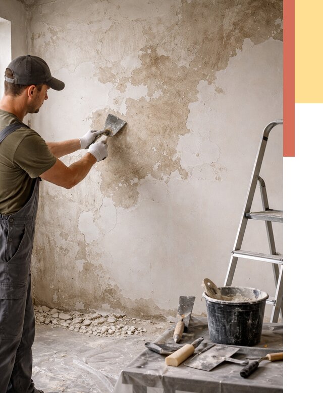 Снятие старой шпаклевки в Еманжелинске от 1900 руб. — быстро и недорого | ОТДЕЛОЧНИК-Мнж