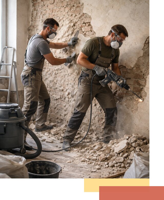 Демонтаж штукатурки со стен в Еманжелинске быстро и аккуратно