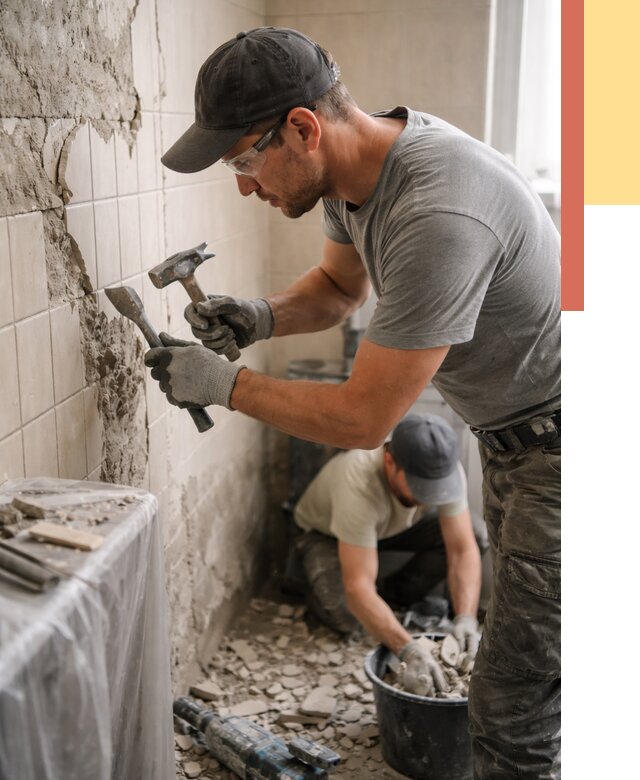 Демонтаж плитки со стен в Еманжелинске от 873 руб. — быстро и недорого | ОТДЕЛОЧНИК-Мнж