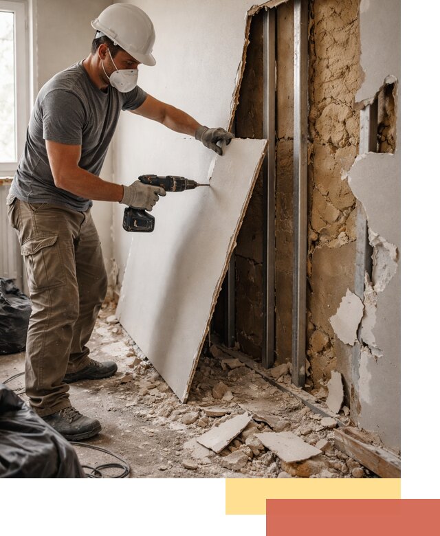 Демонтаж гипсокартона со стен в Еманжелинске качественно и быстро