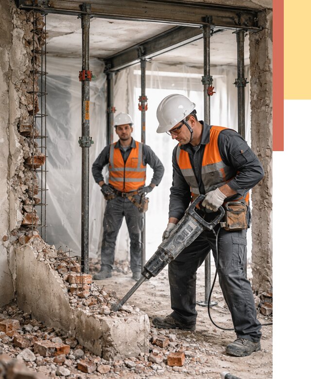 Снос несущих стен в Еманжелинске от 10528 руб. — демонтаж несущей стены под ключ | ОТДЕЛОЧНИК-Мнж