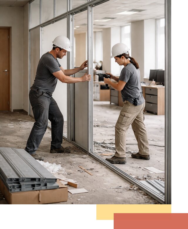 Демонтаж алюминиевых перегородок в Еманжелинске быстро и аккуратно