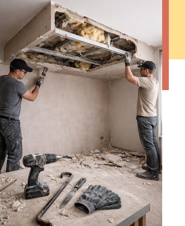 Демонтаж короба из гипсокартона в Еманжелинске от 1561 руб. — быстро и недорого | ОТДЕЛОЧНИК-Мнж