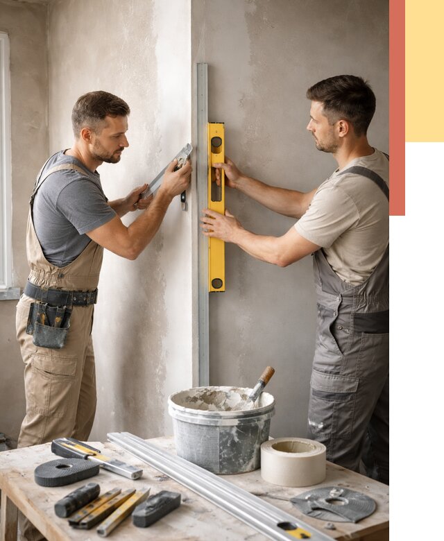 Выведение углов стен в Еманжелинске от 1900 руб. быстро и недорого | ОТДЕЛОЧНИК-Мнж