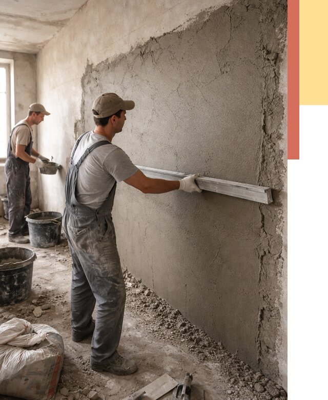 Цементная штукатурка стен в Еманжелинске от 4622 руб/м2 — быстро и недорого | ОТДЕЛОЧНИК-Мнж