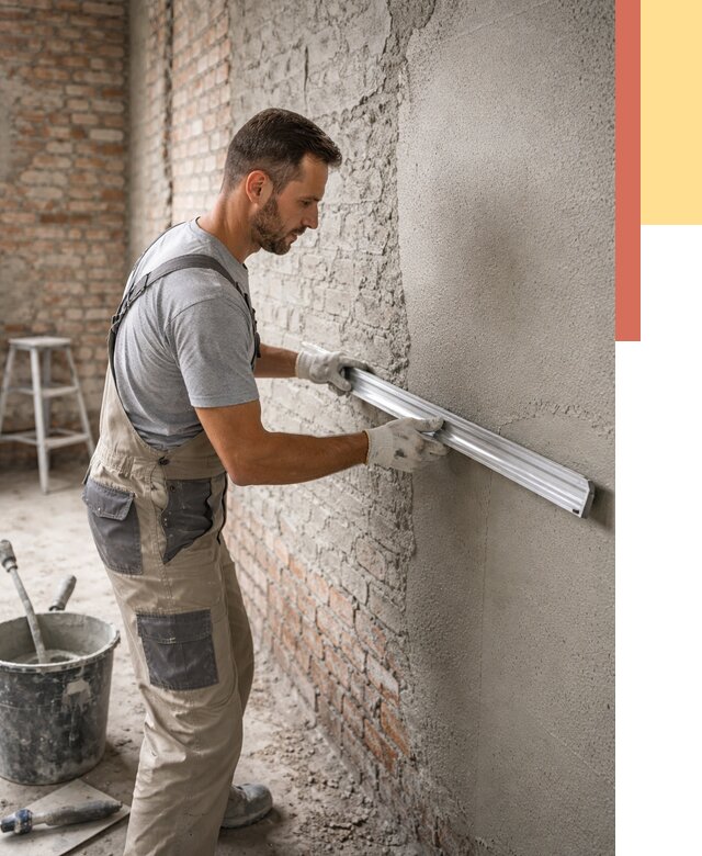 Штукатурка кирпичных стен в Еманжелинске от 4622 руб/м2 — быстро и недорого | ОТДЕЛОЧНИК-Мнж