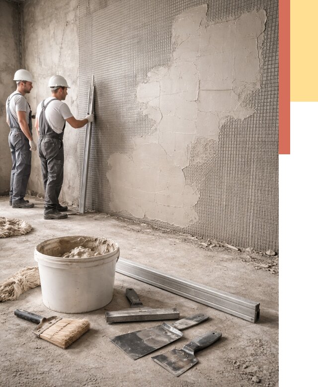 Штукатурка стен по сетке в Еманжелинске от 5649 руб./м2 — быстро и недорого | ОТДЕЛОЧНИК-Мнж