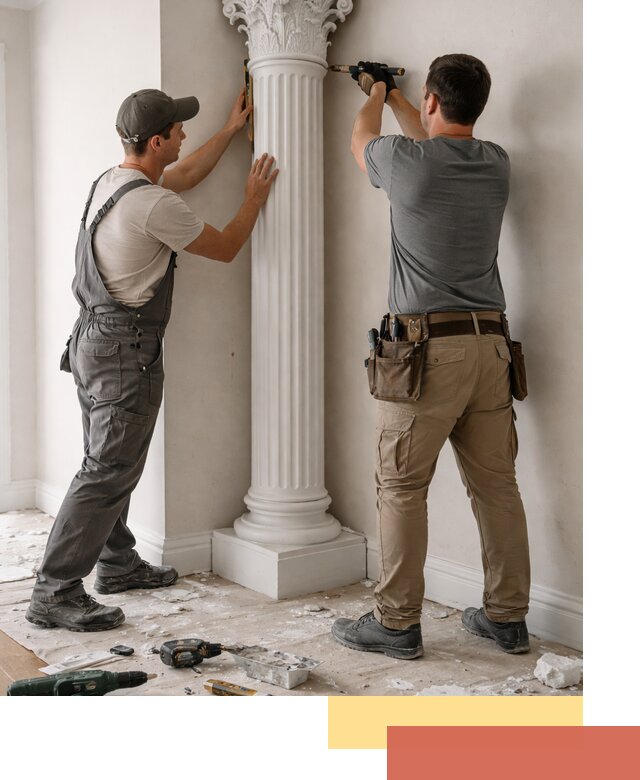 Установка декоративных колонн в Еманжелинске под ключ