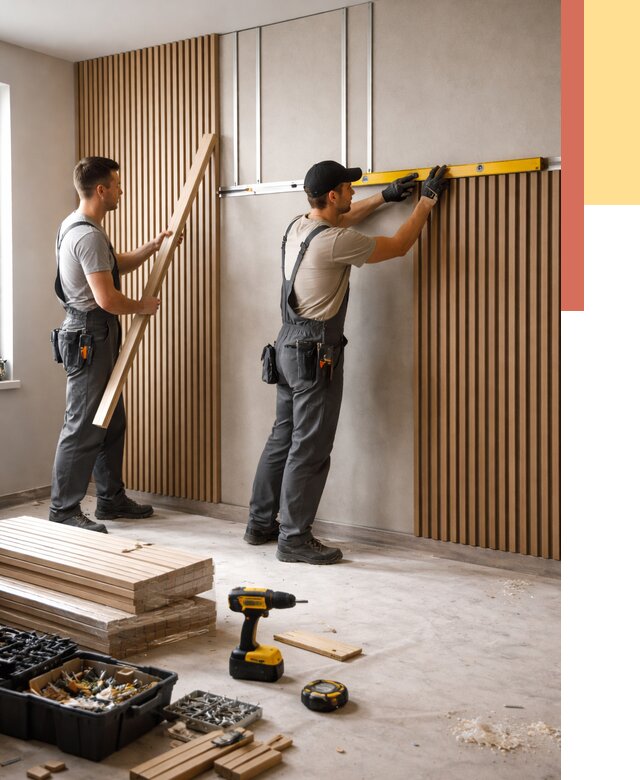 Монтаж реечных панелей на стены в Еманжелинске от 1233 руб. — быстро и недорого | ОТДЕЛОЧНИК-Мнж