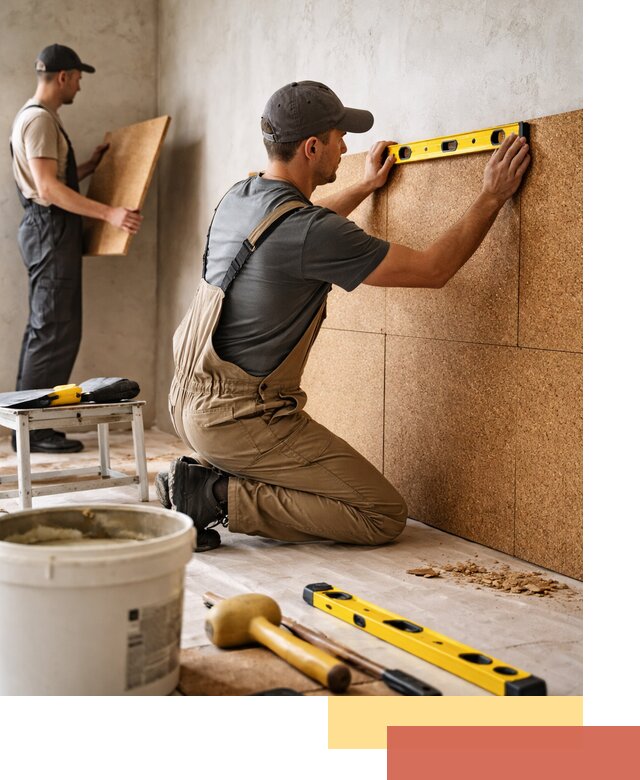 Монтаж пробковых панелей на стены в Еманжелинске быстро и качественно