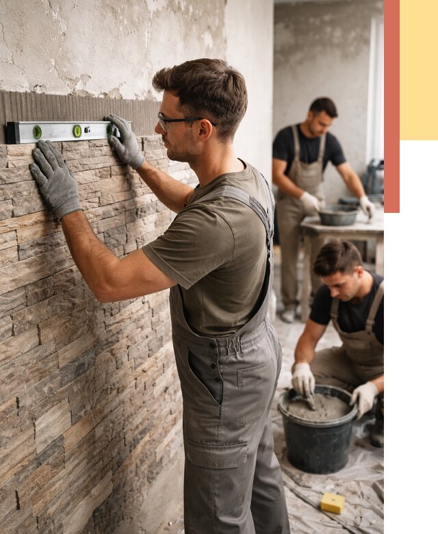 Монтаж искусственного камня в Еманжелинске от 4622 руб. под ключ | ОТДЕЛОЧНИК-Мнж