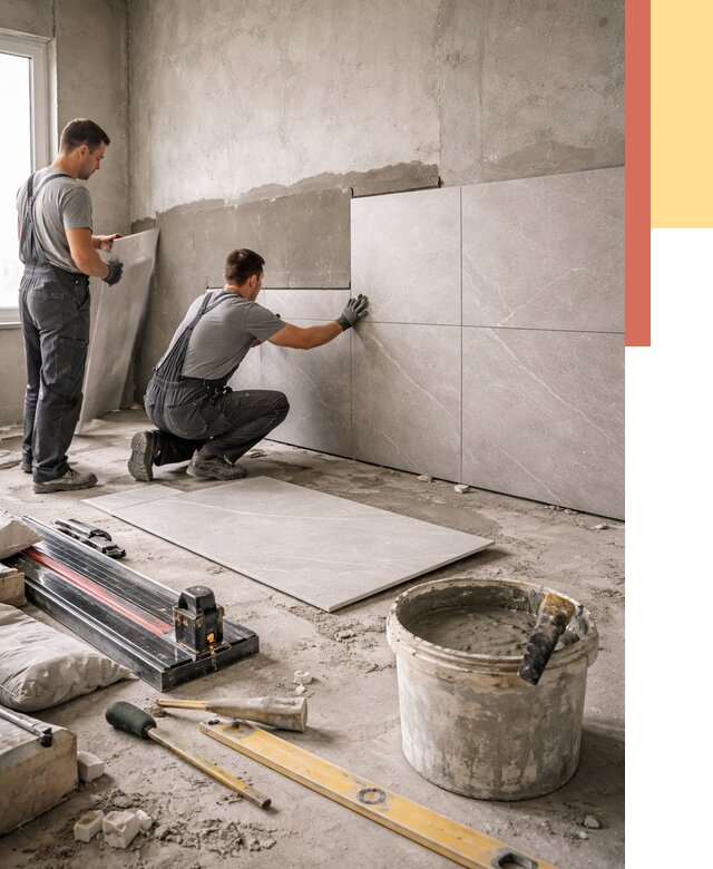 Облицовка стен керамогранитом в Еманжелинске от 4314 руб./м² — услуги под ключ | ОТДЕЛОЧНИК-Мнж