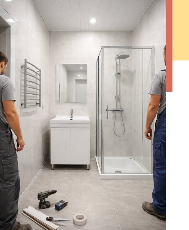 Отделка ванной комнаты панелями ПВХ в Еманжелинске от 4622 руб. за м2 | ОТДЕЛОЧНИК-Мнж