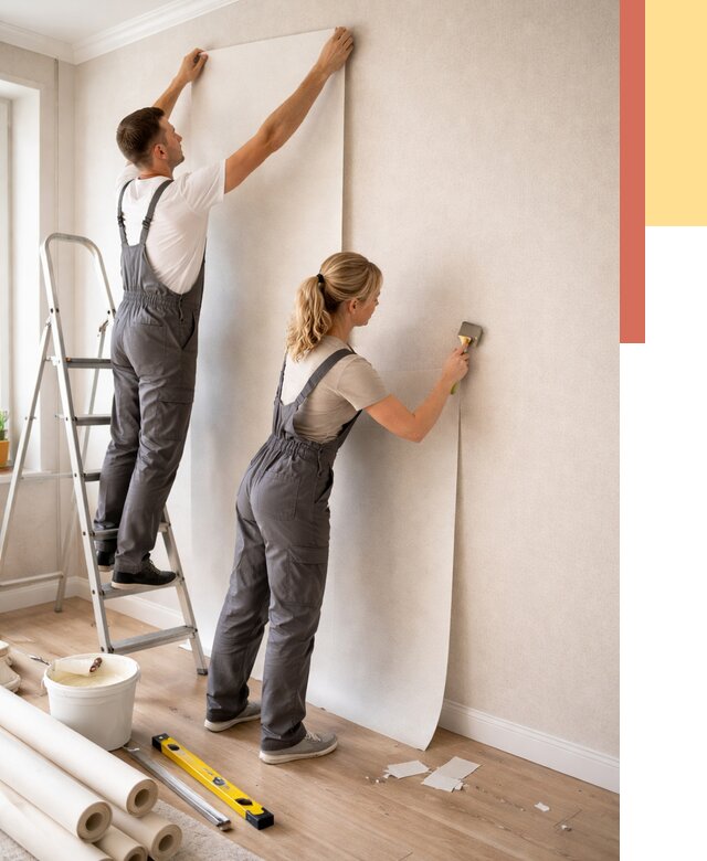 Поклейка флизелиновых обоев в Еманжелинске от 6163 руб. | Быстро и недорого — ОТДЕЛОЧНИК-Мнж