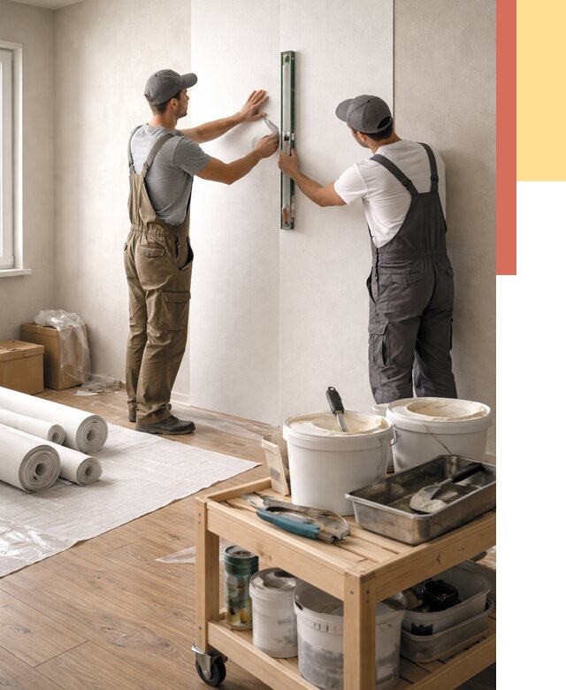 Поклейка стеклообоев в Еманжелинске от 6676 руб. за м2 — быстро и недорого | ОТДЕЛОЧНИК-Мнж