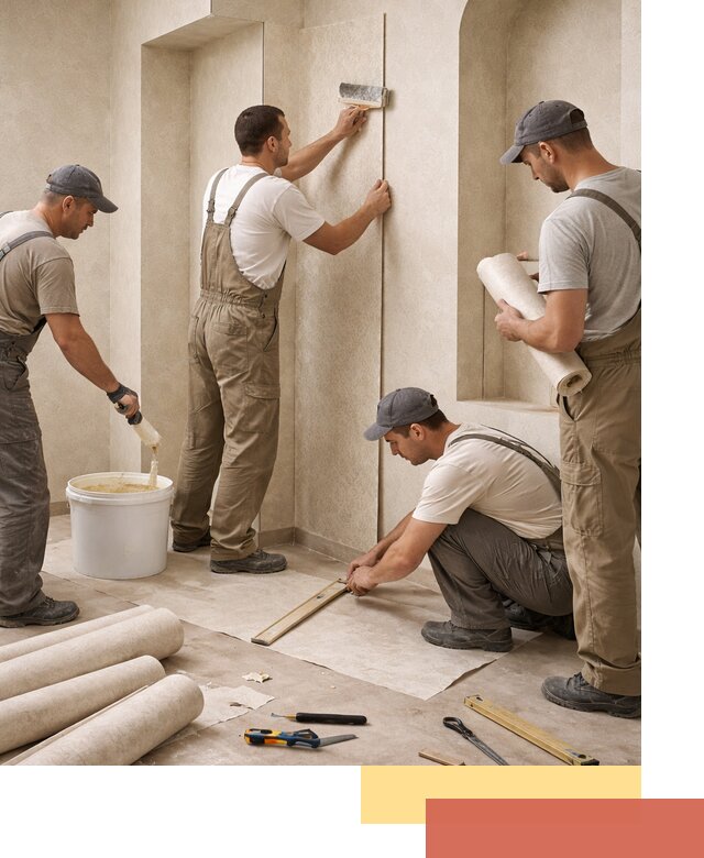 Поклейка обоев на сложные стены и неровные поверхности в Еманжелинске