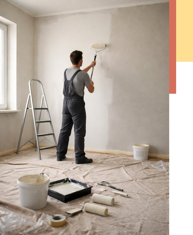 Покраска стен моющейся краской в Еманжелинске от 359 руб./м² — быстро и недорого | ОТДЕЛОЧНИК-Мнж