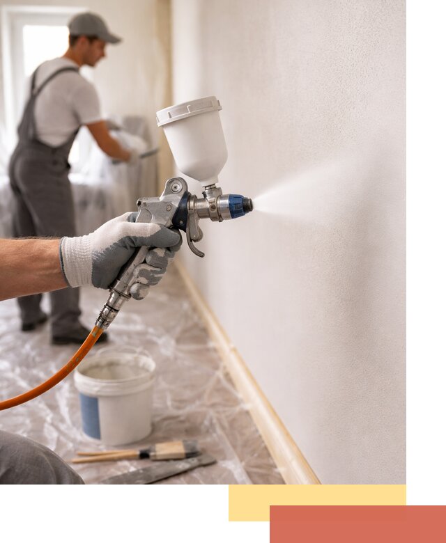 Покраска стен краскопультом в Еманжелинске быстро и качественно