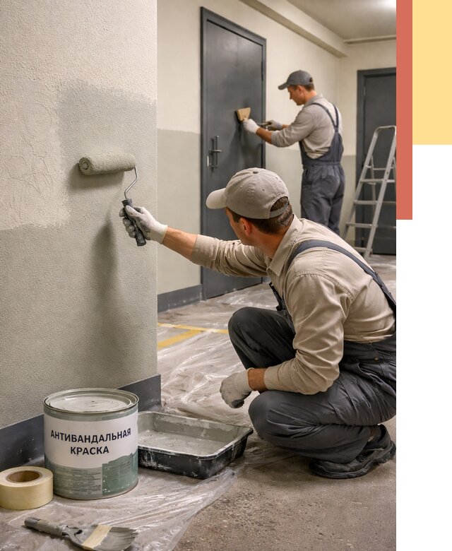Покраска стен антивандальной краской в Еманжелинске от 4622 руб./м² под ключ | ОТДЕЛОЧНИК-Мнж