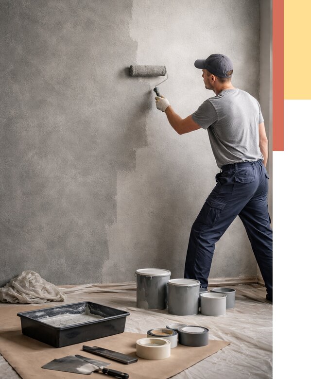 Покраска стен под бетон в Еманжелинске от 668 руб. за м2 — быстро и недорого | ОТДЕЛОЧНИК-Мнж