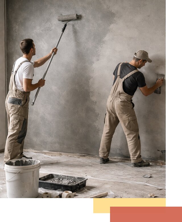 Покраска стен под бетон в Еманжелинске профессионально и недорого