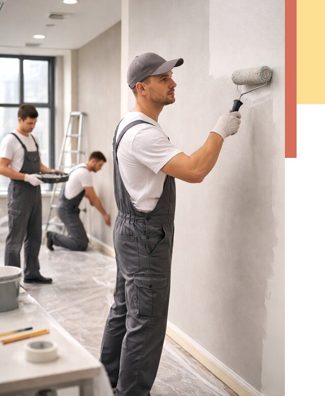 Покраска стен в офисе в Еманжелинске от 8730 руб. — быстро и недорого | ОТДЕЛОЧНИК-Мнж