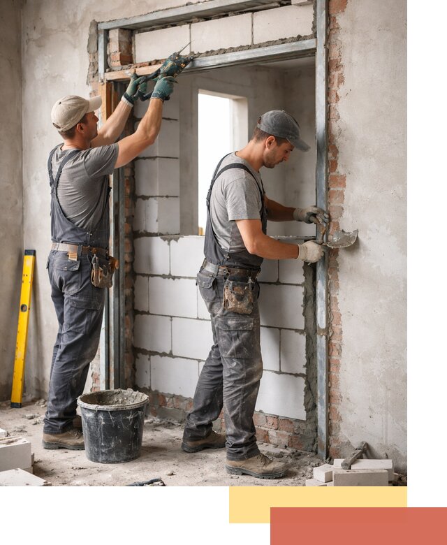 Закладка дверного проема под ключ в Еманжелинске: демонтаж, монтаж, отделка