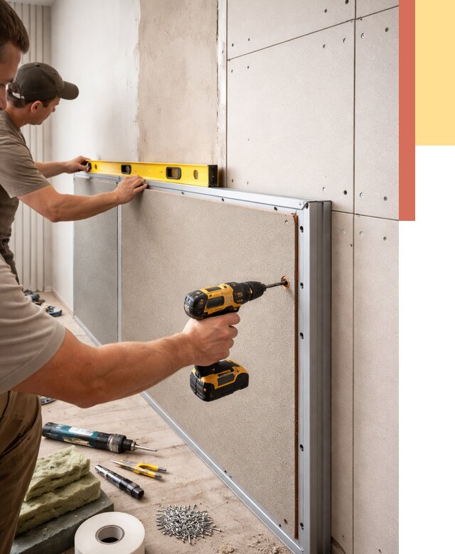 Шумоизоляция стен панелями ЗИПС в Еманжелинске от 2260 руб./м² под ключ | ОТДЕЛОЧНИК-Мнж