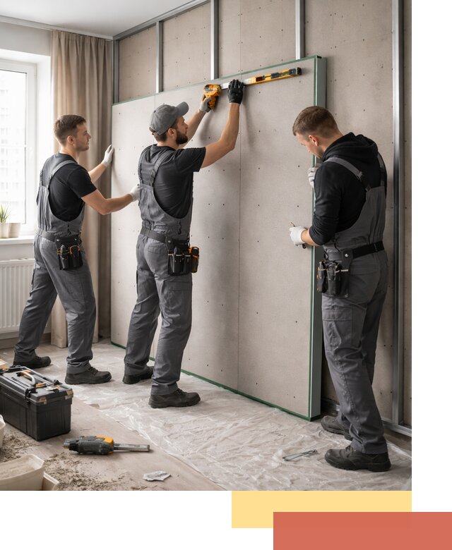 Шумоизоляция стен панелями ЗИПС в Еманжелинске для жилых и коммерческих помещений