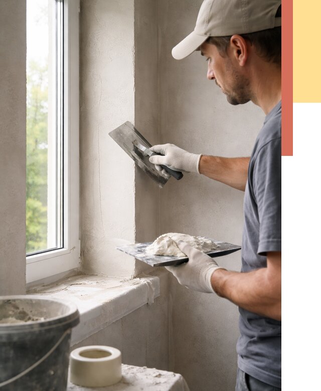 Штукатурка откосов в Еманжелинске от 4622 руб/м² — услуги и выравнивание под ключ | ОТДЕЛОЧНИК-Мнж