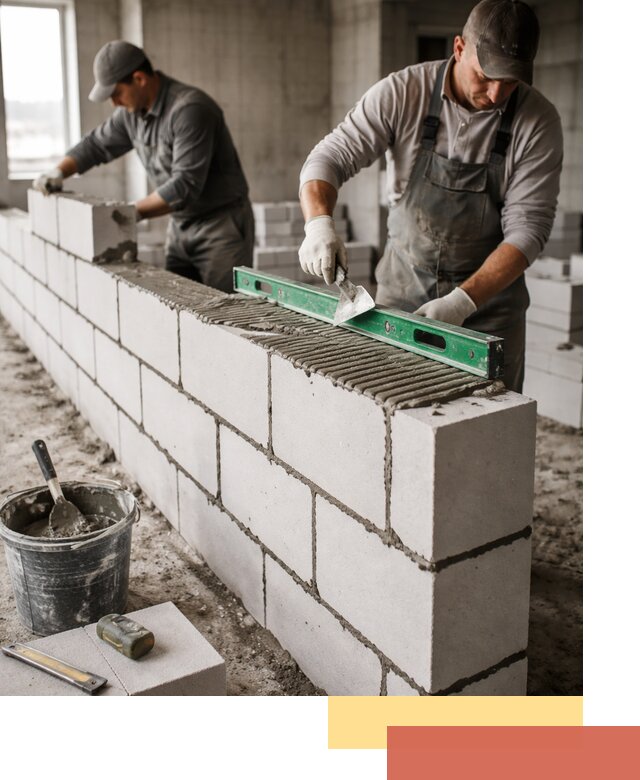 Кладка перегородок из газобетона в Еманжелинске быстро и качественно