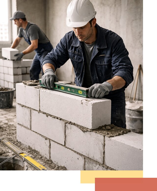 Кладка перегородок из пеноблока под ключ в Еманжелинске