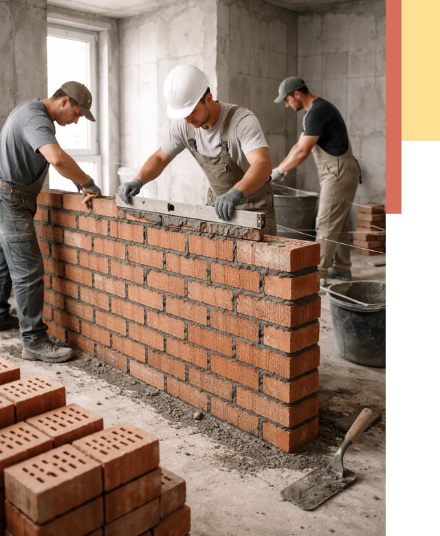 Кладка перегородок из кирпича в Еманжелинске от 3595 руб. за м² | ОТДЕЛОЧНИК-Мнж