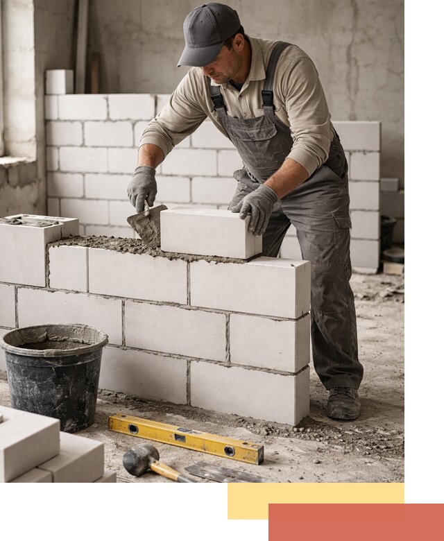 Кладка перегородок из силикатного блока в Еманжелинске