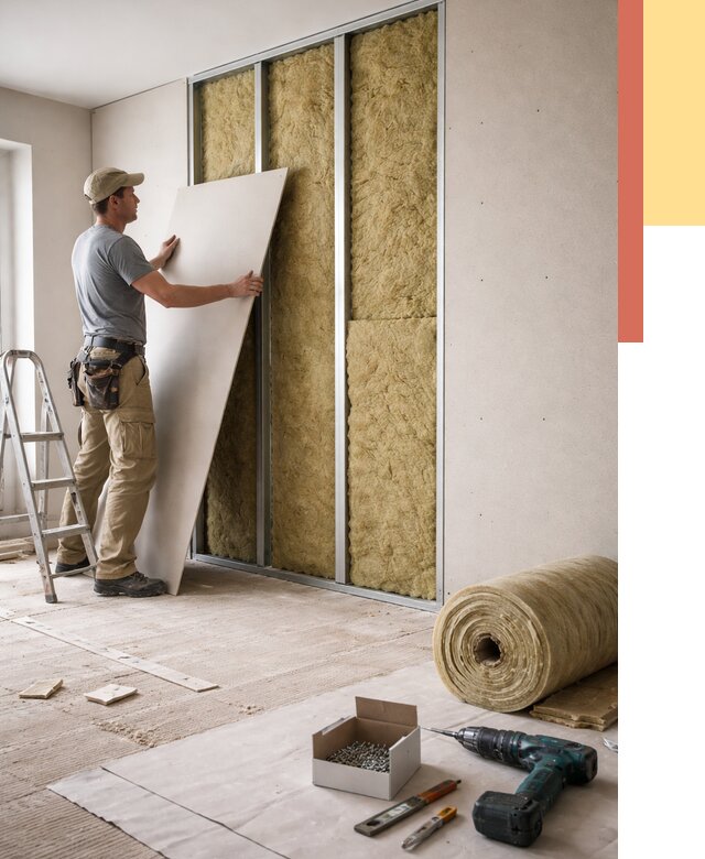 Перегородка из гипсокартона с шумоизоляцией в Еманжелинске от 3205 руб. | ОТДЕЛОЧНИК-Мнж