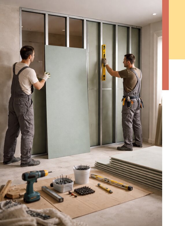 Перегородка из влагостойкого гипсокартона в Еманжелинске от 4930 руб. — монтаж под ключ | ОТДЕЛОЧНИК-Мнж