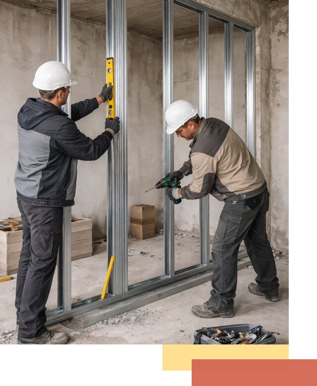 Монтаж каркаса перегородки из профиля в Еманжелинске