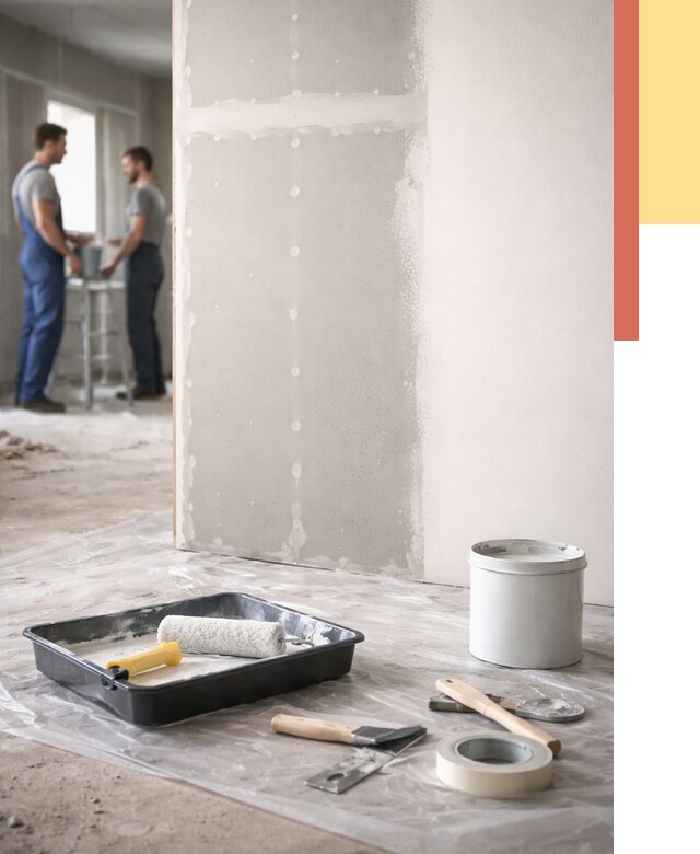 Покраска перегородок из гипсокартона в Еманжелинске от 4622 руб. под ключ | ОТДЕЛОЧНИК-Мнж