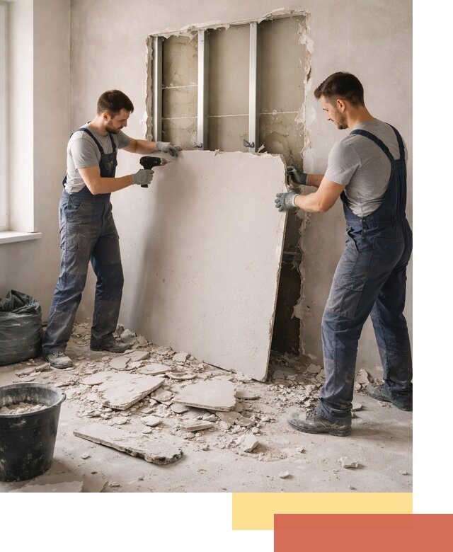 Демонтаж перегородки из гипсокартона в Еманжелинске быстрый и аккуратный