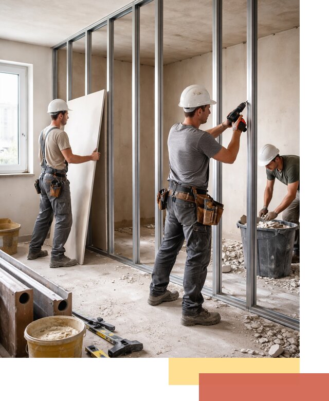 Перенос гипсокартонной перегородки в Еманжелинске профессионально и быстро