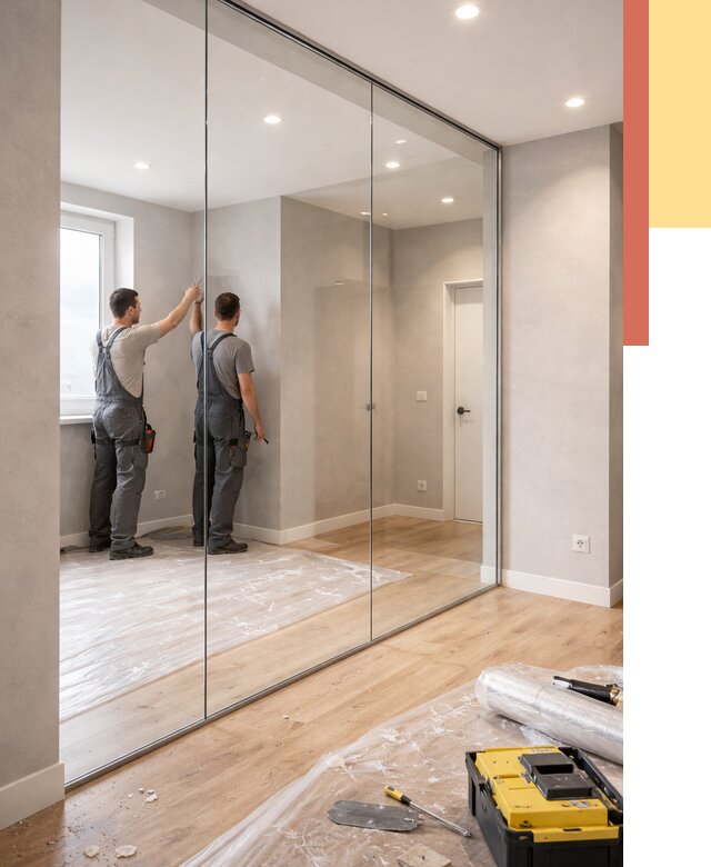 Безрамные стеклянные перегородки в Еманжелинске — монтаж от 9757 руб. | ОТДЕЛОЧНИК-Мнж