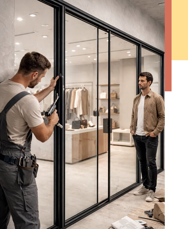 Стеклянные перегородки для магазинов в Еманжелинске от 8422 руб. под ключ | ОТДЕЛОЧНИК-Мнж