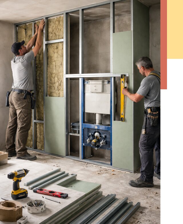 Установка сантехнических перегородок в Еманжелинске от 8730 руб. | ОТДЕЛОЧНИК-Мнж