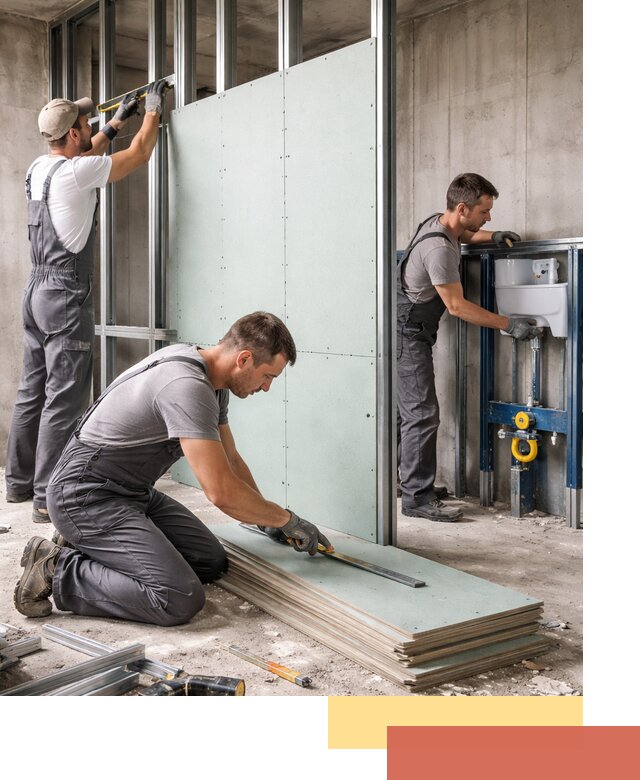 Монтаж и ремонт сантехнических перегородок в Еманжелинске