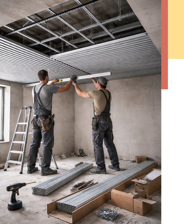 Монтаж реечного потолка в Еманжелинске от 4622 руб. под ключ | ОТДЕЛОЧНИК-Мнж