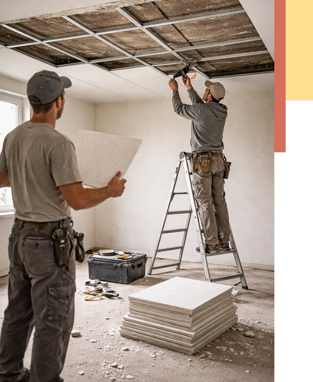 Замена плит подвесного потолка в Еманжелинске от 1797 руб. быстро и недорого | ОТДЕЛОЧНИК-Мнж