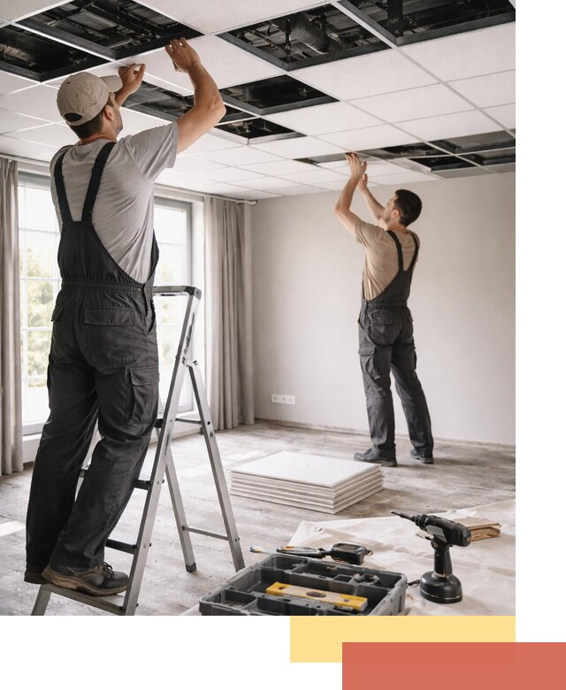 Замена плит подвесного потолка в Еманжелинске быстро и качественно