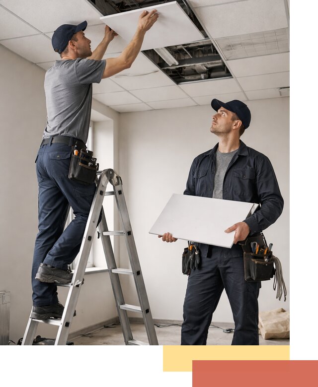 Обслуживание подвесного потолка в Еманжелинске — ремонт и чистка