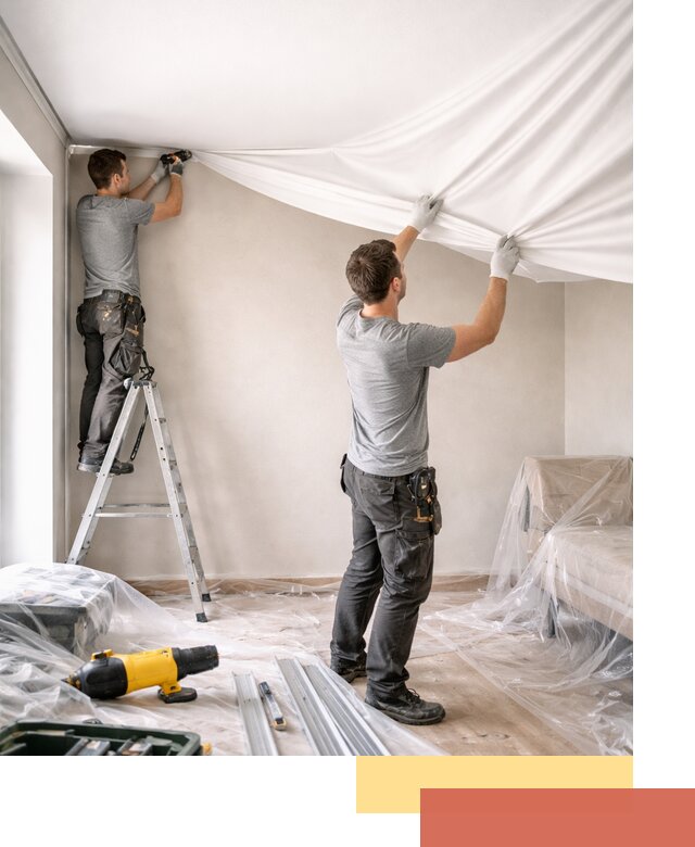 Монтаж тканевого натяжного потолка в Еманжелинске недорого и быстро